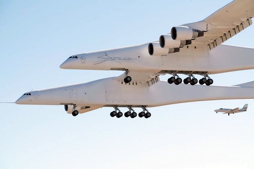 World's biggest plane makes first trip over California